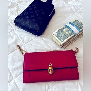 valentine’s day Alexander McQueen handbag purse with Chain